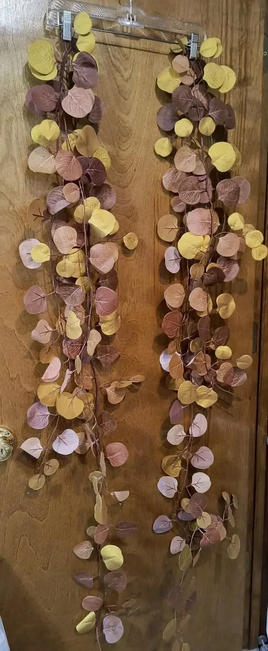 1015.  Six Strands of Leaf Garlands Rose Gold Mustard